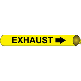 National Marker Company E4041 NMC™ Precoiled & Strap-On Pipe Marker, Exhaust, Fits 4-5/8" - 5-7/8" Pipe Dia. image.