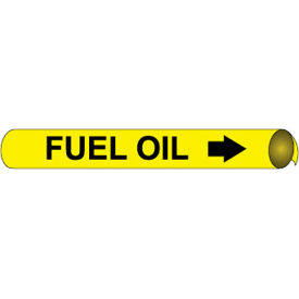 National Marker Company E4046 NMC™ Precoiled & Strap-On Pipe Marker, Fuel Oil, Fits 4-5/8" - 5-7/8" Pipe Dia. image.