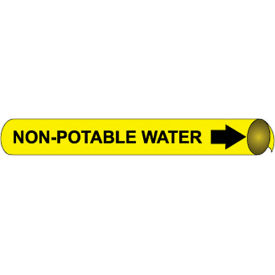National Marker Company E4076 NMC™ Precoiled & Strap-On Pipe Marker, Non Potable Water, Fits 4-5/8" - 5-7/8" Pipe Dia. image.