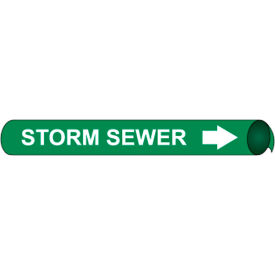 National Marker Company E4101 NMC™ Precoiled & Strap-On Pipe Marker, Storm Sewer, Fits 4-5/8" - 5-7/8" Pipe Dia. image.