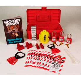 National Marker Company ELOK2 NMC™ Portable Electrical Lockout Kit w/ 12" Case, Polypropylene, Red image.