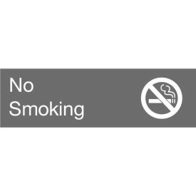 Engraved Sign - No Smoking - Gray