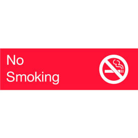 National Marker Company EN15R Engraved Sign - No Smoking - Red image.