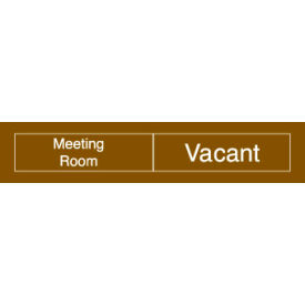 National Marker Company EN304BK Engraved Occupancy Sign - Meeting Room In Use Vacant - Black image.