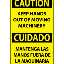 Bilingual Machine Labels - Caution Keep Hands Out Of Moving Machinery