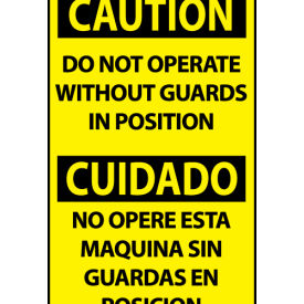 National Marker Company ESC625AP Bilingual Machine Labels - Caution Do Not Operate Without Guards In Position image.
