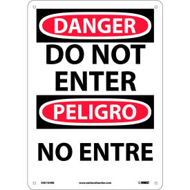 National Marker Company ESD104RB Bilingual Plastic Sign - Danger Do Not Enter image.