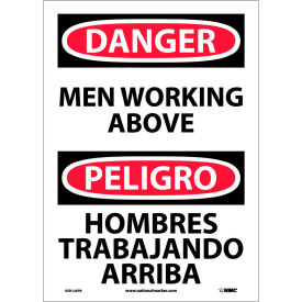 National Marker Company ESD125PB Bilingual Vinyl Sign - Danger Men Working Above image.