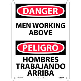 National Marker Company ESD125RB Bilingual Plastic Sign - Danger Men Working Above image.