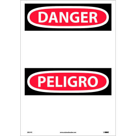 National Marker Company ESD1PC NMC™ Bilingual Vinyl Sign, Danger Blank, 14"W x 20"H image.