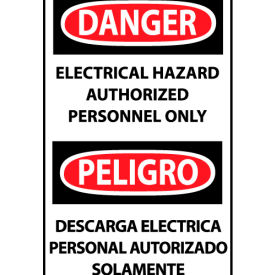National Marker Company ESD268AP Bilingual Machine Labels - Danger Electrical Hazard Authorized Personnel Only image.
