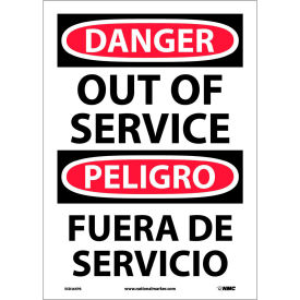 National Marker Company ESD365PB Bilingual Vinyl Sign - Danger Out Of Service image.