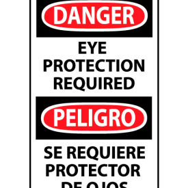 National Marker Company ESD375AP Bilingual Machine Labels - Danger Eye Protection Required image.