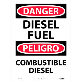 National Marker Company ESD427PB Bilingual Vinyl Sign - Danger Diesel Fuel image.