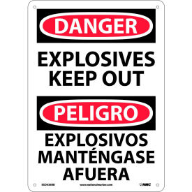 National Marker Company ESD436RB Bilingual Plastic Sign - Danger Explosives Keep Out image.