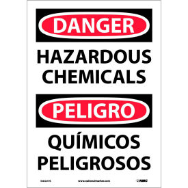 National Marker Company ESD441PB Bilingual Vinyl Sign - Danger Hazardous Chemicals image.