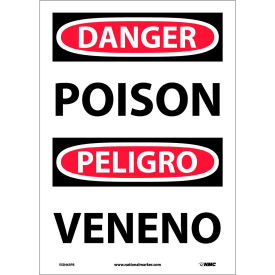 National Marker Company ESD463PB Bilingual Vinyl Sign - Danger Poison image.