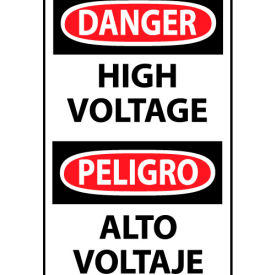 Bilingual Machine Labels - Danger High Voltage