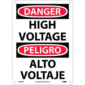 Bilingual Plastic Sign - Danger High Voltage