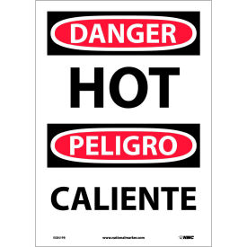 National Marker Company ESD51PB NMC™ Bilingual Vinyl Sign, Danger Hot, 10"W x 14"H image.