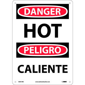 National Marker Company ESD51RB NMC™ Bilingual Plastic Sign, Danger Hot, 10"W x 14"H image.