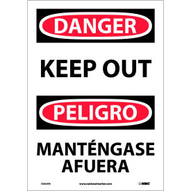 National Marker Company ESD59PB NMC™ Bilingual Vinyl Sign, Danger Keep Out, 10"W x 14"H image.