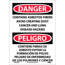 National Marker Company ESD640PB Bilingual Vinyl Sign - Danger Contains Asbestos Fibers Avoid Creating Dust image.