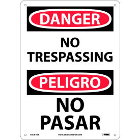 Bilingual Plastic Sign - Danger No Trespassing