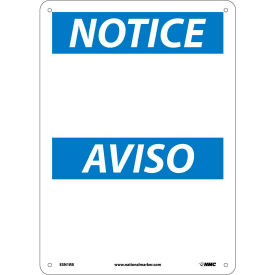 National Marker Company ESN1RB Bilingual Plastic Sign - Notice Blank image.