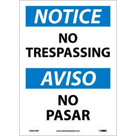 Bilingual Vinyl Sign - Notice No Trespassing