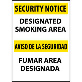 National Marker Company ESSN102AB Security Notice Aluminum - Designated Smoking Area image.