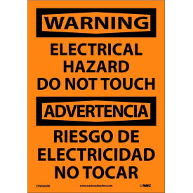 National Marker Company ESW500PB Bilingual Vinyl Sign - Warning Electrical Hazard Do Not Touch image.