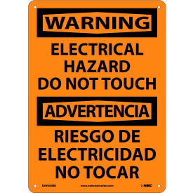 National Marker Company ESW500RB Bilingual Plastic Sign - Warning Electrical Hazard Do Not Touch image.