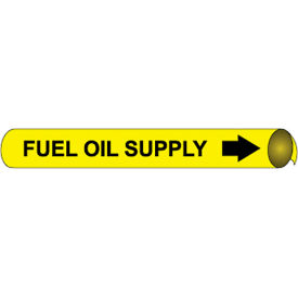 National Marker Company F4048 NMC™ Precoiled & Strap-On Pipe Marker, Fuel Oil Supply, Fits 6" - 8" Pipe Dia. image.