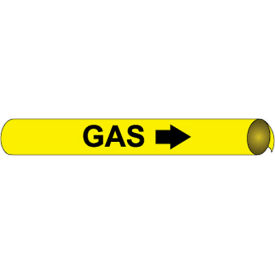 National Marker Company F4049 NMC™ Precoiled & Strap-On Pipe Marker, Gas, Fits 6" - 8" Pipe Dia. image.