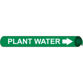 National Marker Company F4082 NMC™ Precoiled & Strap-On Pipe Marker, Plant Water, Fits 6" - 8" Pipe Dia. image.