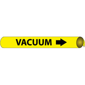 National Marker Company F4107 NMC™ Precoiled & Strap-On Pipe Marker, Vacuum, Fits 6" - 8" Pipe Dia., Yellow image.