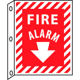 National Marker Company FAFMA NMC™ Fire Flange Plastic Sign, Fire Alarm, 9"W x 12"H, Gray image.