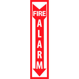 National Marker Company FAP8P NMC™ Fire Safety Vinyl Sign, Fire Alarm, 4"W x 18"H, Gray image.