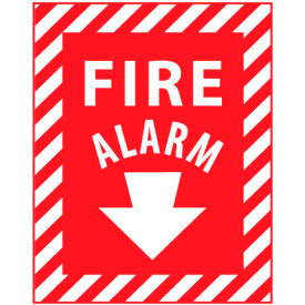 National Marker Company FAPSEP NMC™ Fire Safety Vinyl Sign, Fire Alarm, 9"W x 12"H, Gray image.