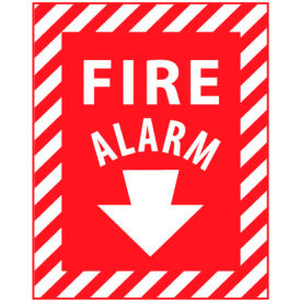 National Marker Company FAPSER NMC™ Fire Safety Plastic Sign, Fire Alarm, 9"W x 12"H, Gray image.