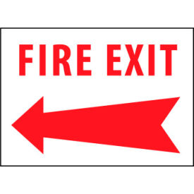 National Marker Company FELAAB Fire Safety Sign - Fire Exit with Left Arrow - Aluminum image.