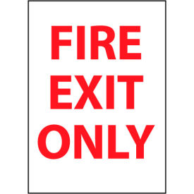 National Marker Company FEOPPB Fire Safety Sign - Fire Exit Only - Vinyl image.