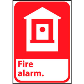 National Marker Company FGA2P NMC™ Fire Safety Vinyl Sign, Fire Alarm, 7"W x 10"H, Gray image.