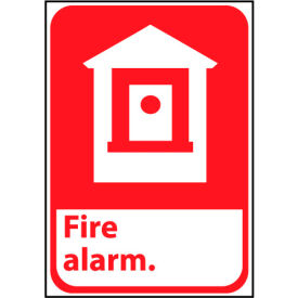 National Marker Company FGA2R NMC™ Fire Safety Plastic Sign, Fire Alarm, 7"W x 10"H, Gray image.