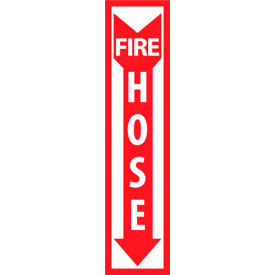 National Marker Company FHP8R NMC™ Fire Safety Plastic Sign, Fire Hose, 4"W x 18"H, Gray image.