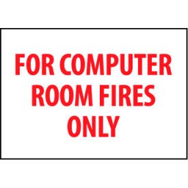 National Marker Company FL203P Fire Safety Sign - For Computer Room Fires Only image.