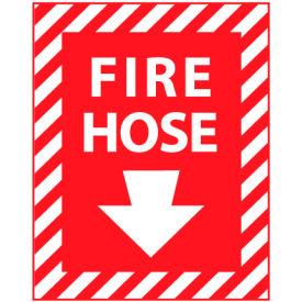 National Marker Company FPHP Fire Safety Sign - Fire Hose with Down Arrow - Vinyl image.