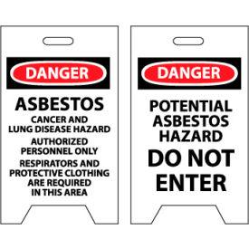 National Marker Company FS14 Floor Sign - Danger Asbestos Cancer And Lung Disease Hazard image.