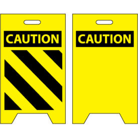 National Marker Company FS15 Floor Sign - Caution with Hazard Stripes image.